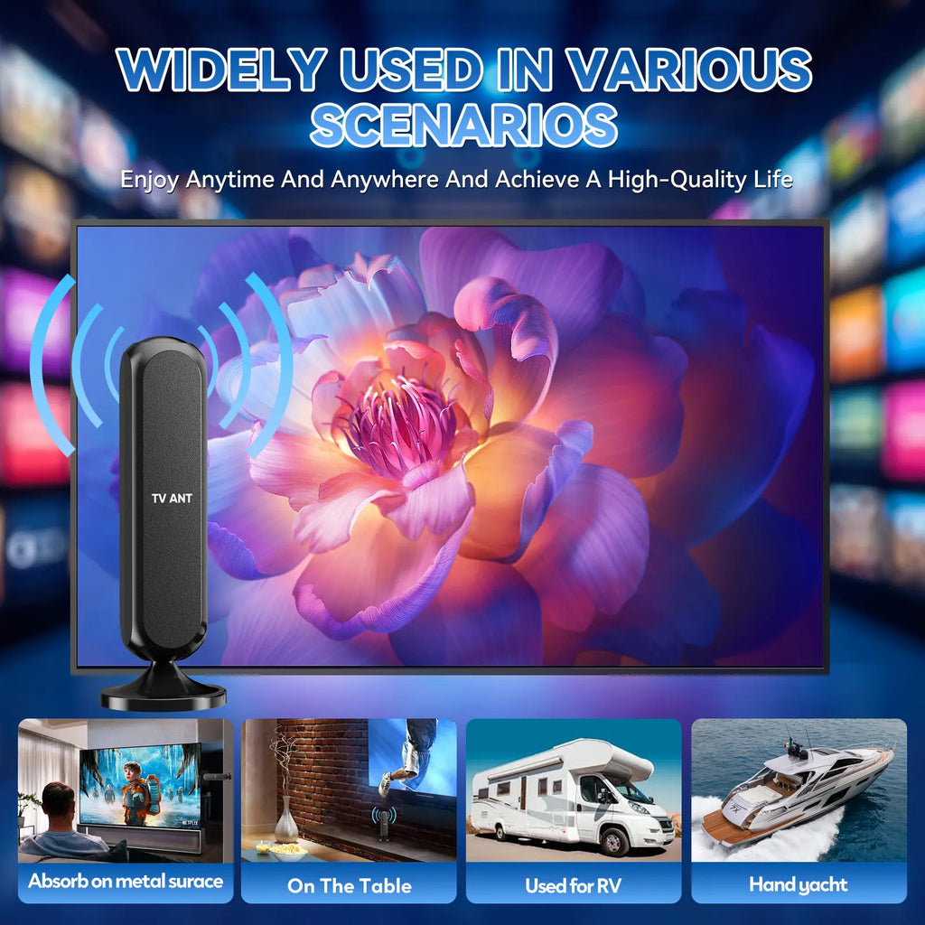 HIDB TV Antenna Digital for Smart TV HD Antena Indoor 4K 360° Signal Amplified Indoor TV Antenna for Easy Long Range Reception Installation No Monthly Bill Ultra Long Reception Distance TV Antenna for Local Channels ,Deals for You Days，Summerwins Summerwi
