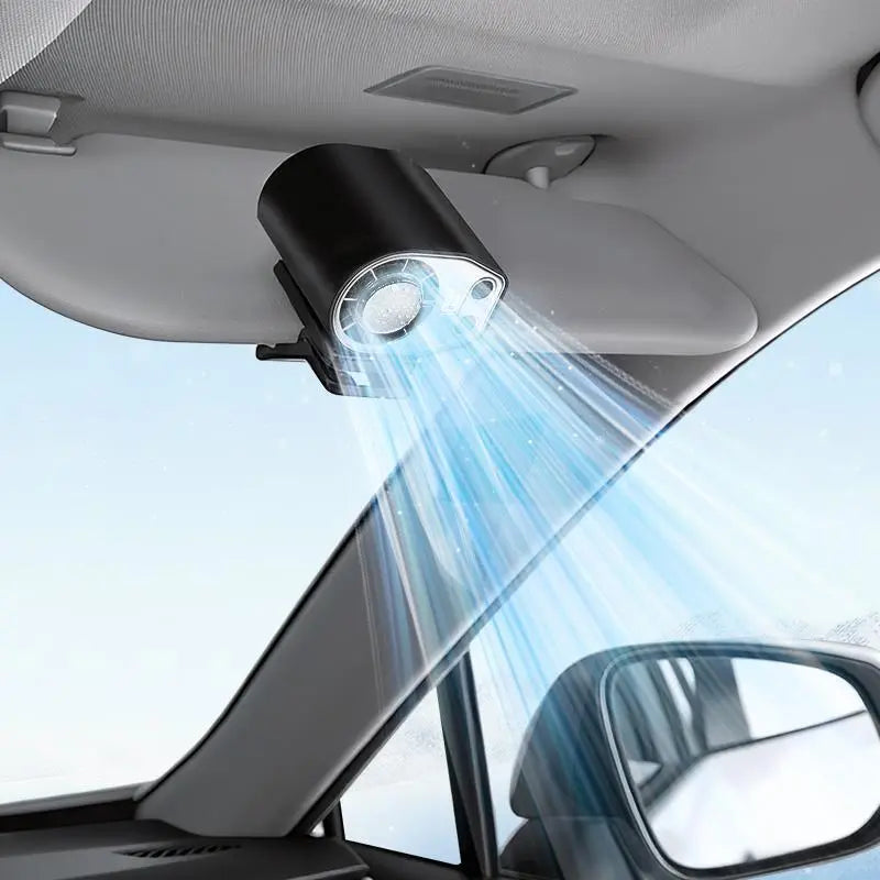 【Summersurvivals】Joytutus Semiconductor Cooling Car Clip on Fan - 360° Rotation, 100 Speeds Adjustable, LED Display, USB Rechargeable, Wide Clamp, 16℃ Semi-Cooling, 20Hr 3000Mah Battery, Personal Summer Fan for Car Sunvisor Backseat, Mobile, Usb Charging