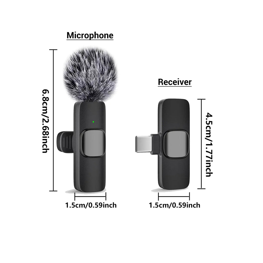 Wireless Mini Lavalier Microphone for Iphone, Ipad & Android, Noise-Cancelling Plug & Play Lapel Mic for Lightning, Usb-Rechargeable Microphone for Short-Video Platforms, Vlogs & Live Streaming, Live Streaming Equipment